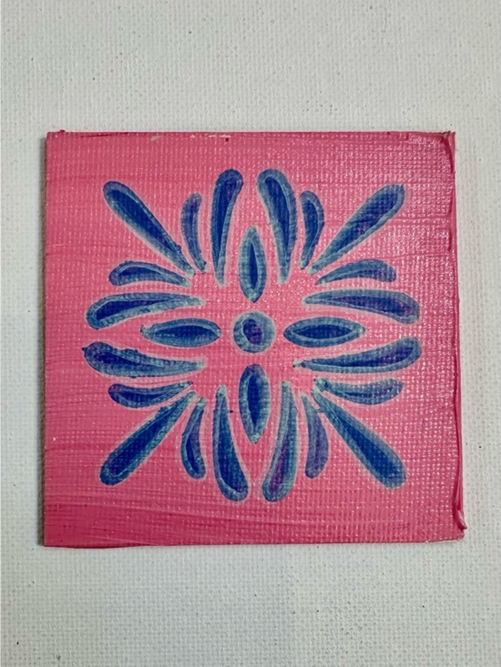 Pink & Blue Mandala Mini Canvas Magnet